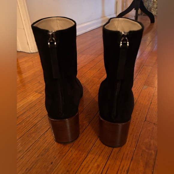 Theory Block Heel Bootie in Suede - Picture 3 of 10